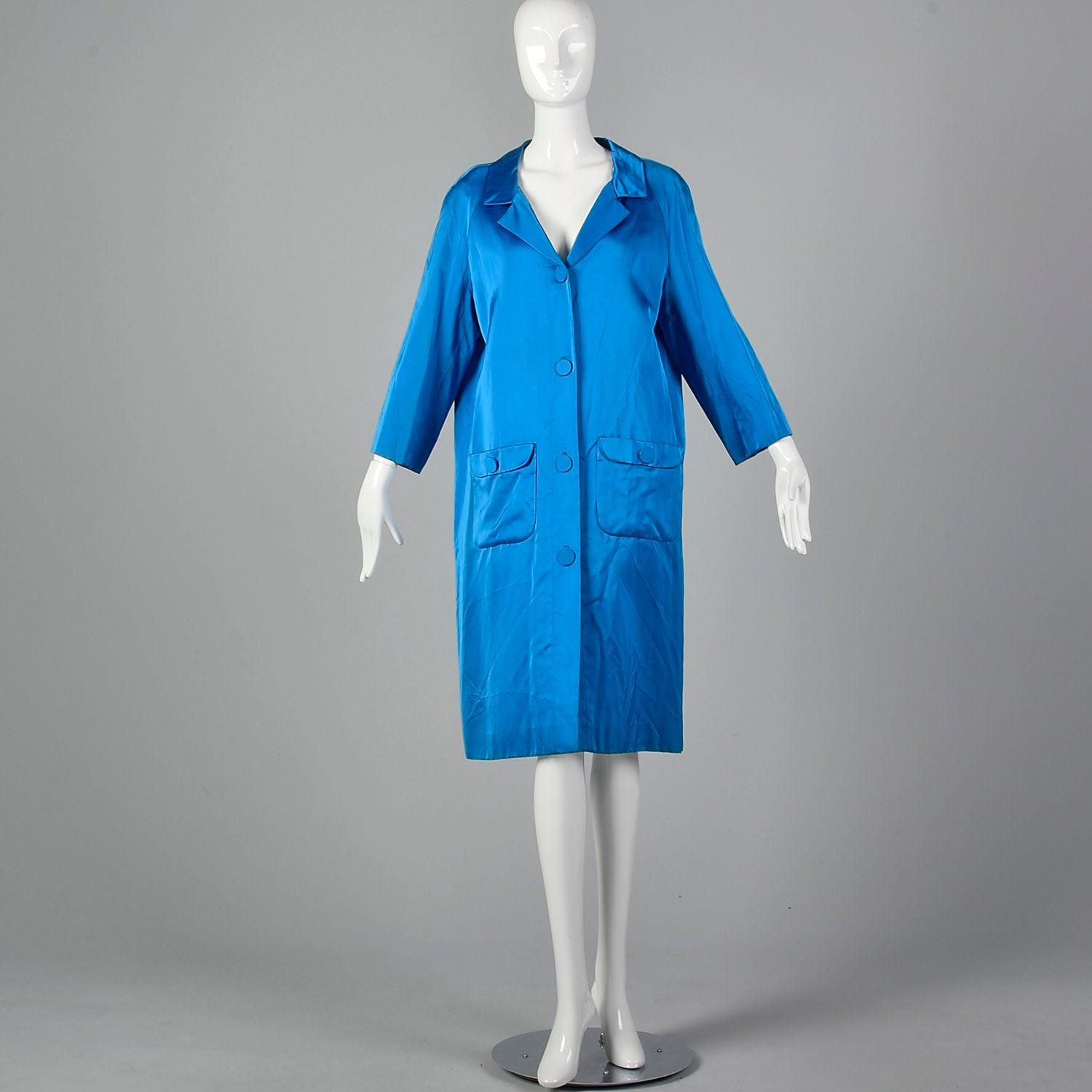 Large 1960s Blue Dress Coat