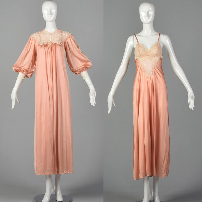 XS 1970s Kayser Nightgown & Peignoir Set