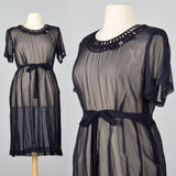 1950s Sheer Navy Party Dress