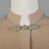 XXS 1970s Minimalist Knit Dress Corded Detail Long Sleeves