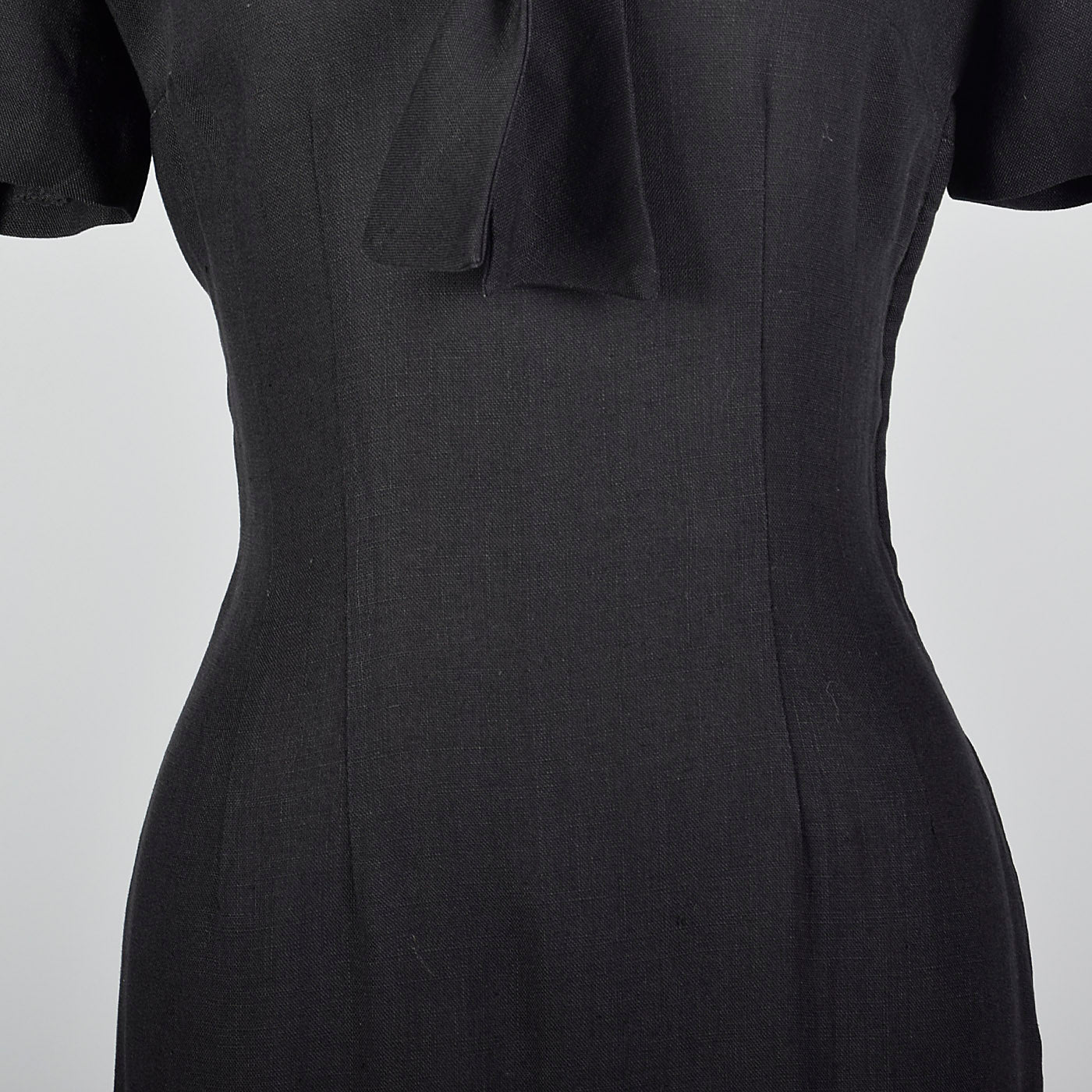 1950s Black Pencil Dress with Pussybow