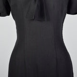 1950s Black Pencil Dress with Pussybow