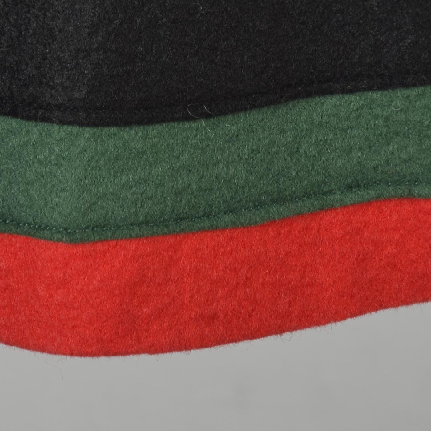 1950s Black Circle Skirt with Felt Flowers