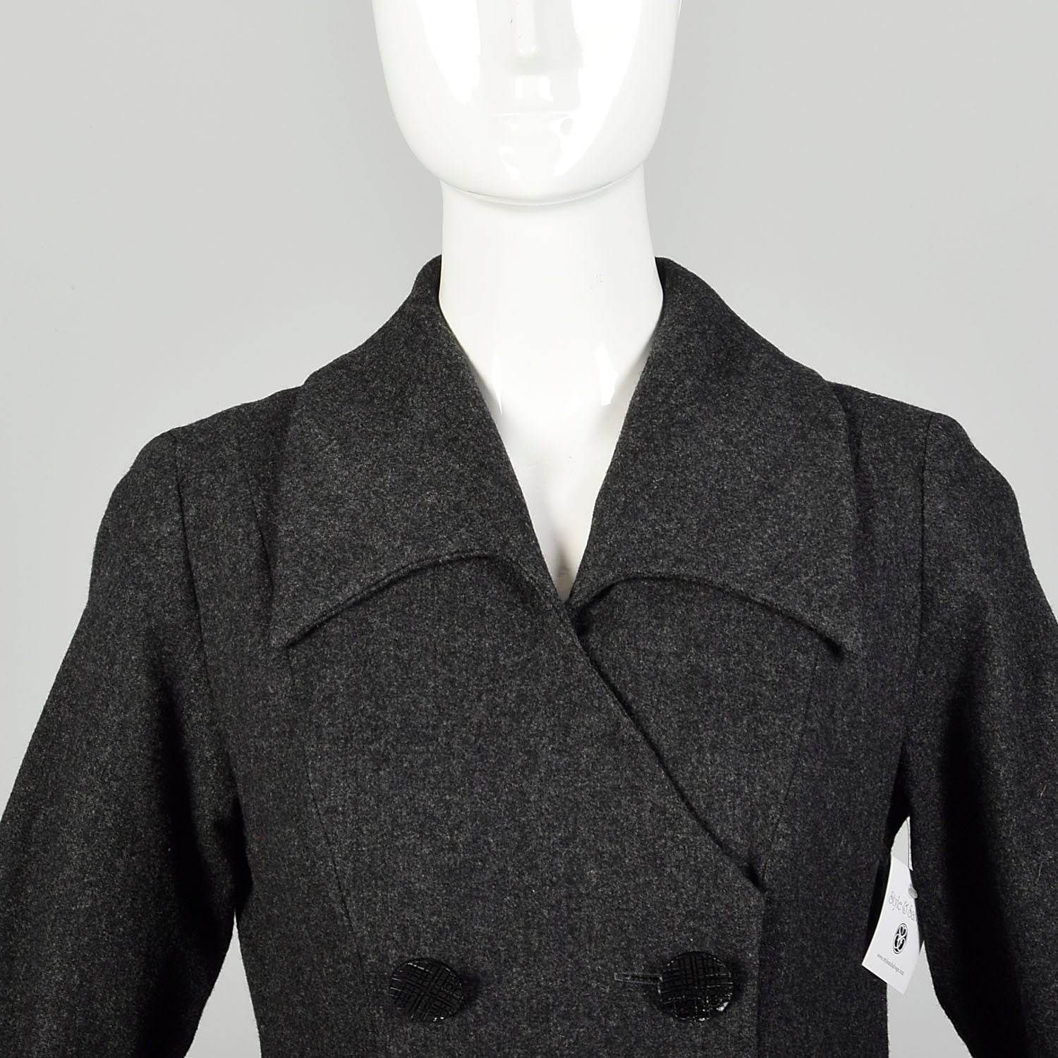 Medium 1960s Wool Dress Gray Double Breasted Casual
