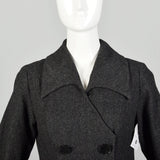 Medium 1960s Wool Dress Gray Double Breasted Casual