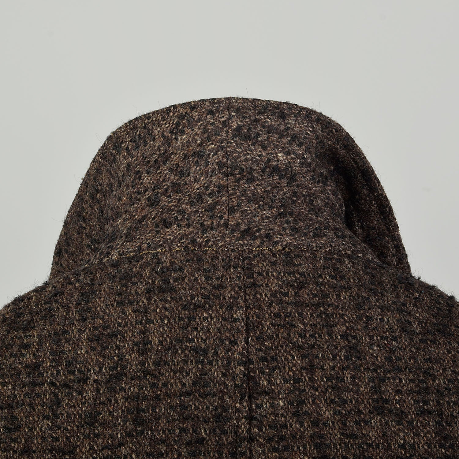 XXL 1950s Coat Brown Boucle Wool Tweed Winter Overcoat