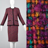 Classic Chanel Pink Tweed Skirt Suit