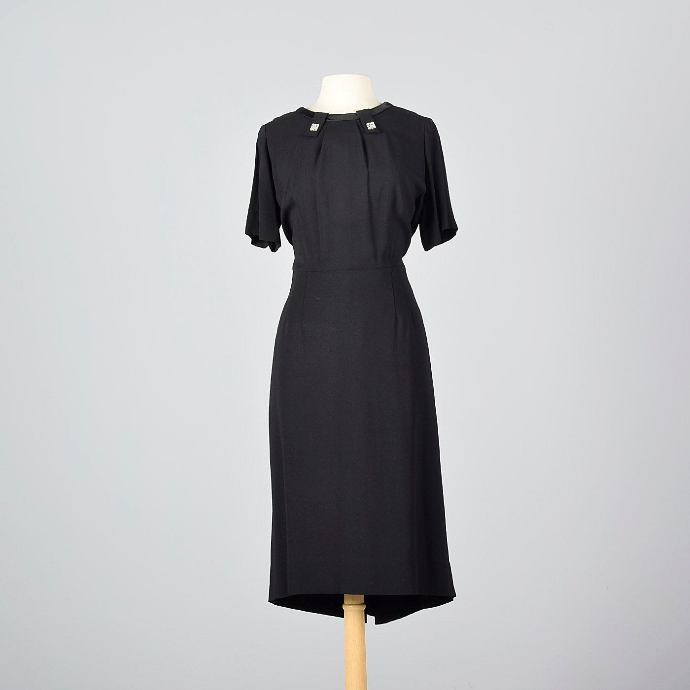 1950s Little Black Dress with Rhinestone Detail