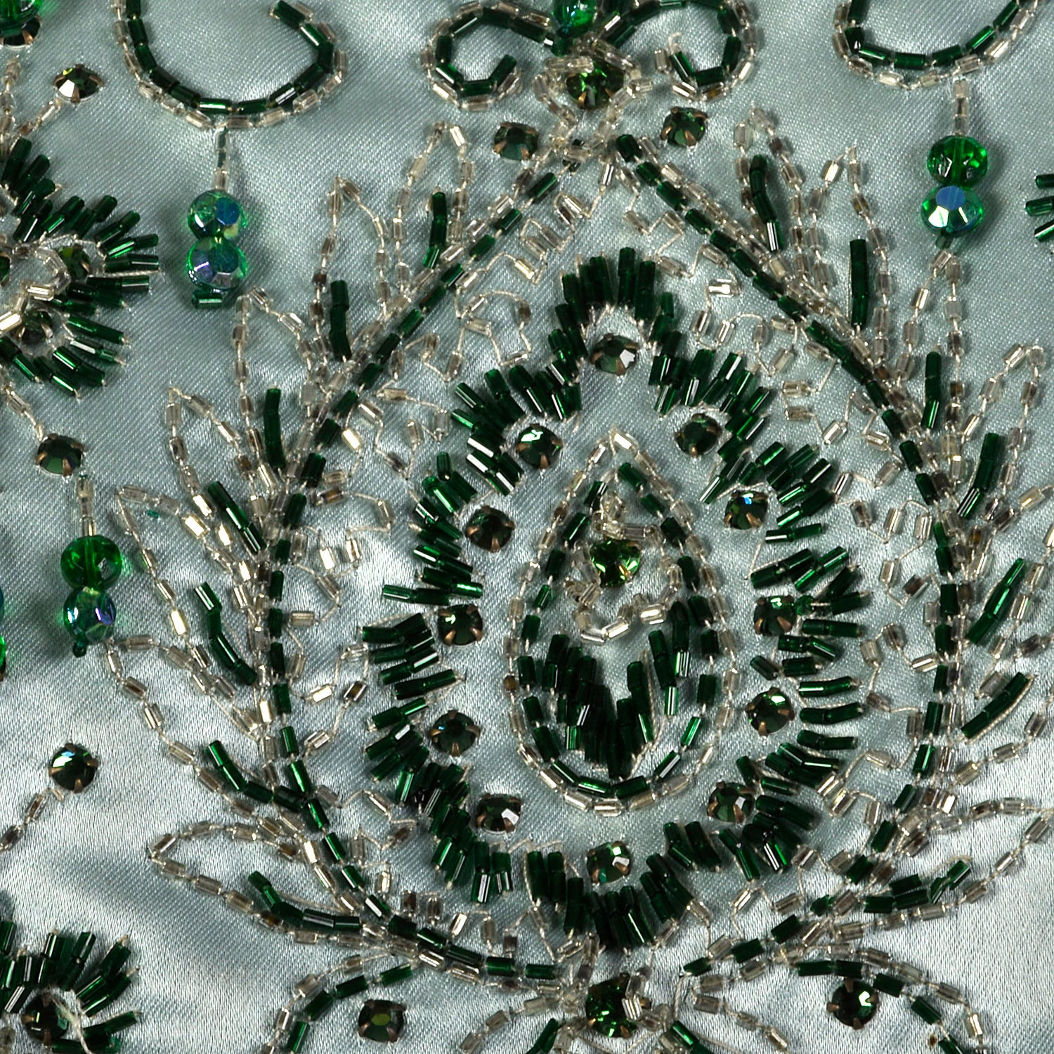 Small 1960s Saks Fifth Blue Beaded Maxi Dress