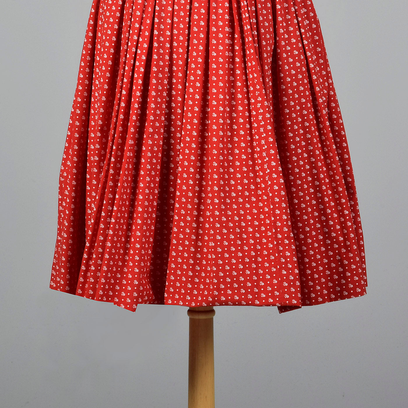 1950s Lanz Red Cotton Fit and Flare Dress