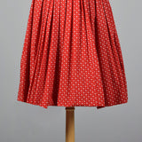 1950s Lanz Red Cotton Fit and Flare Dress