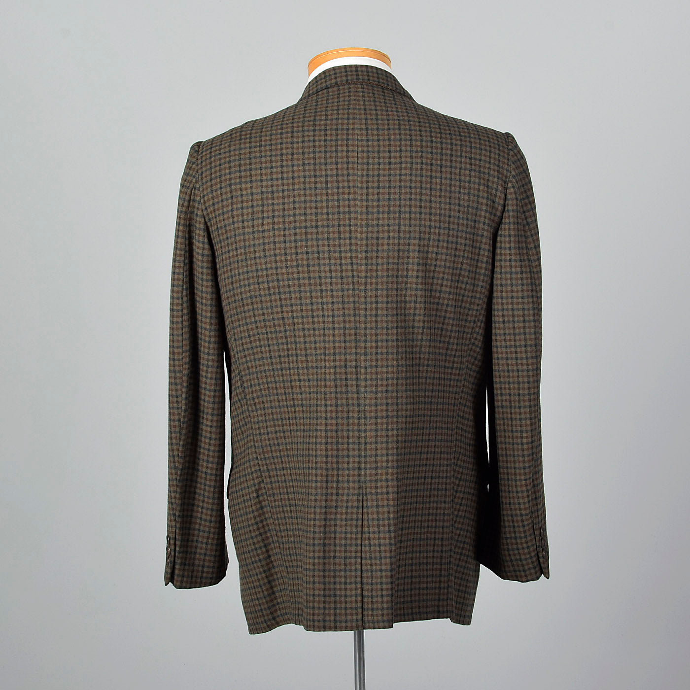 1950s Mens Brown Check Wool Jacket