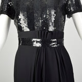 Small 1990s Little Black Dress Sequin Bill Blass Evening Cocktail LBD