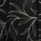 1950s Black Taffeta Skirt with Metallic Silver Embroidery