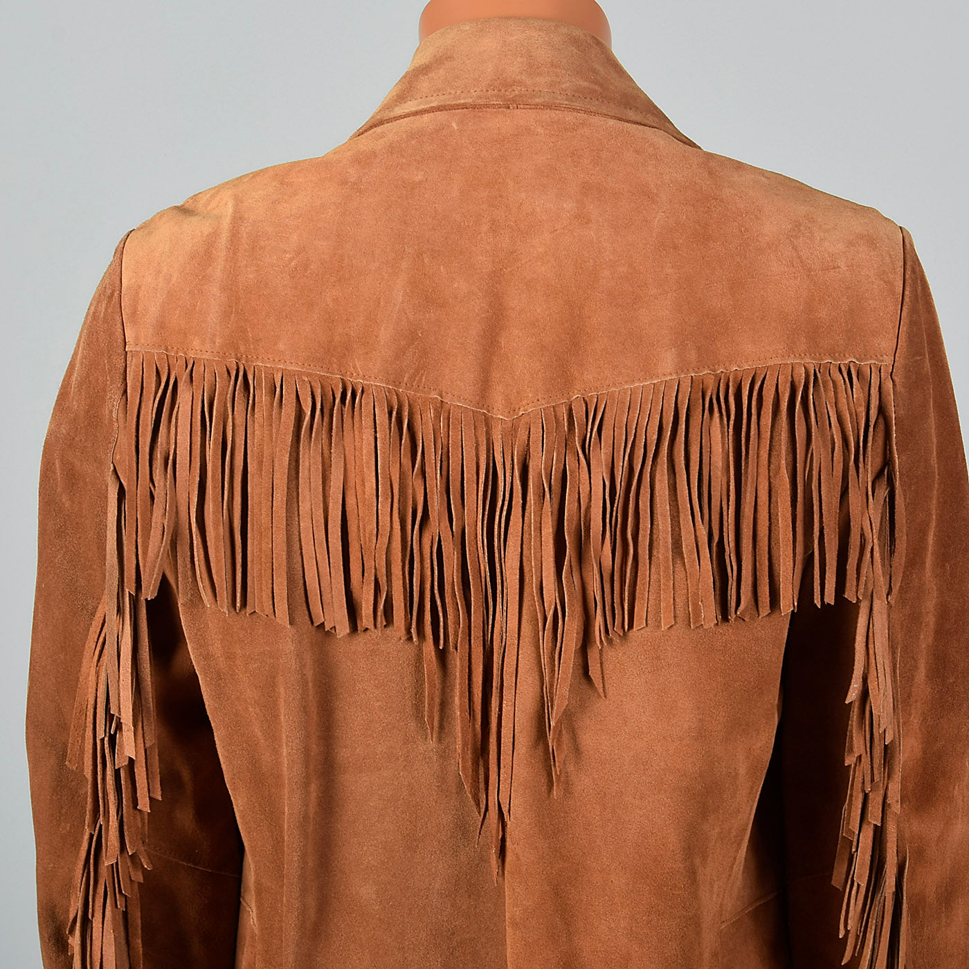 1970s Mens Brown Leather Fringe Jacket