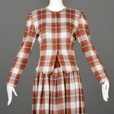 1980s Norma Kamali Knit Separates Set in Plaid