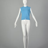 Small 1960s Light Blue Sleeveless Sweater