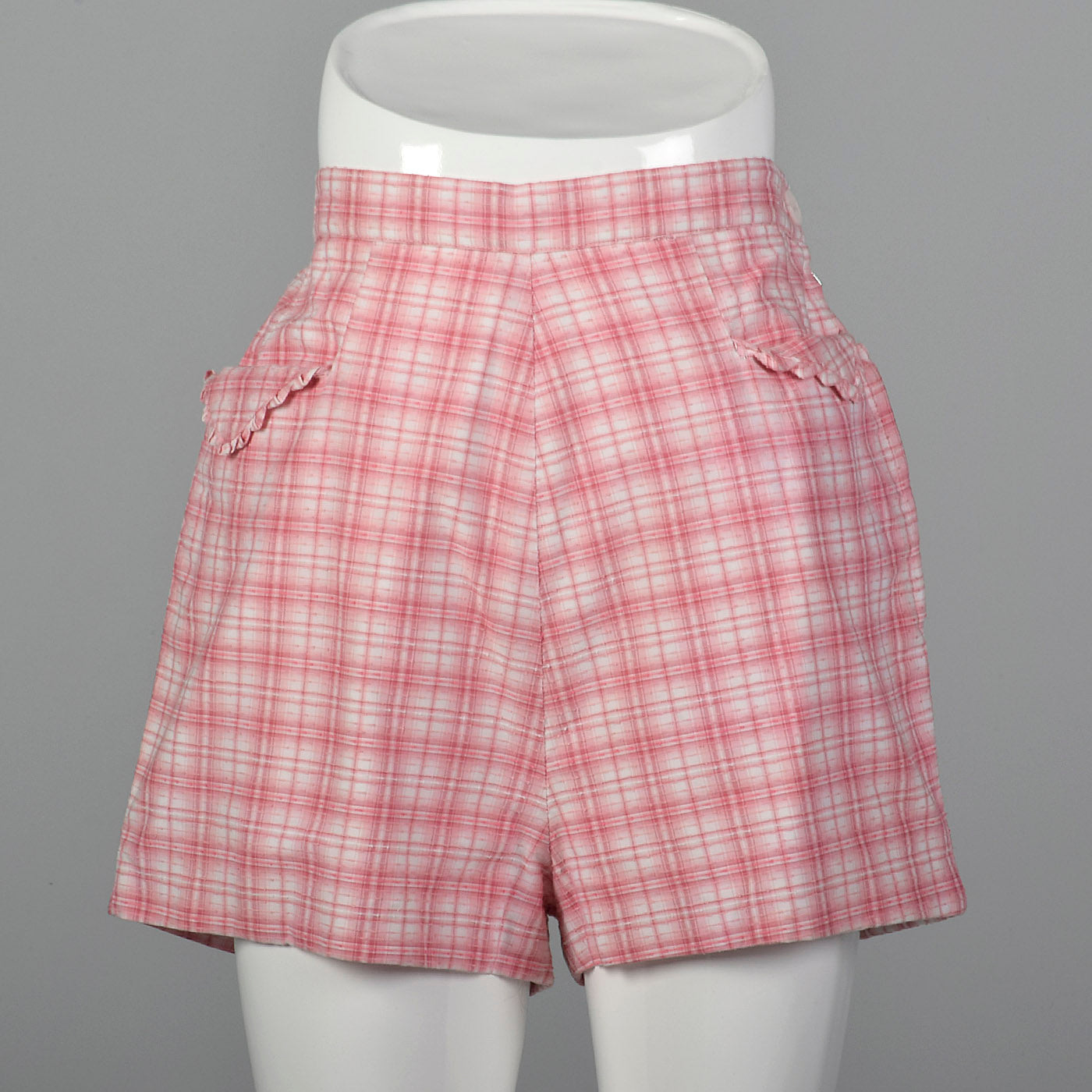 1950s Pink Plaid Shorts