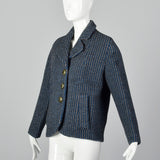 1950s Blue and Gray Tweed Jacket