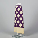 1970s Malcolm Charles Maxi Skirt, Purple Felt with Appliques