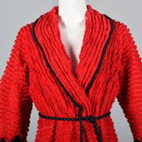 1930s Red and Black Chenille Robe