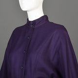 1980s Karl Lagerfeld Purple Wool Midi Dress