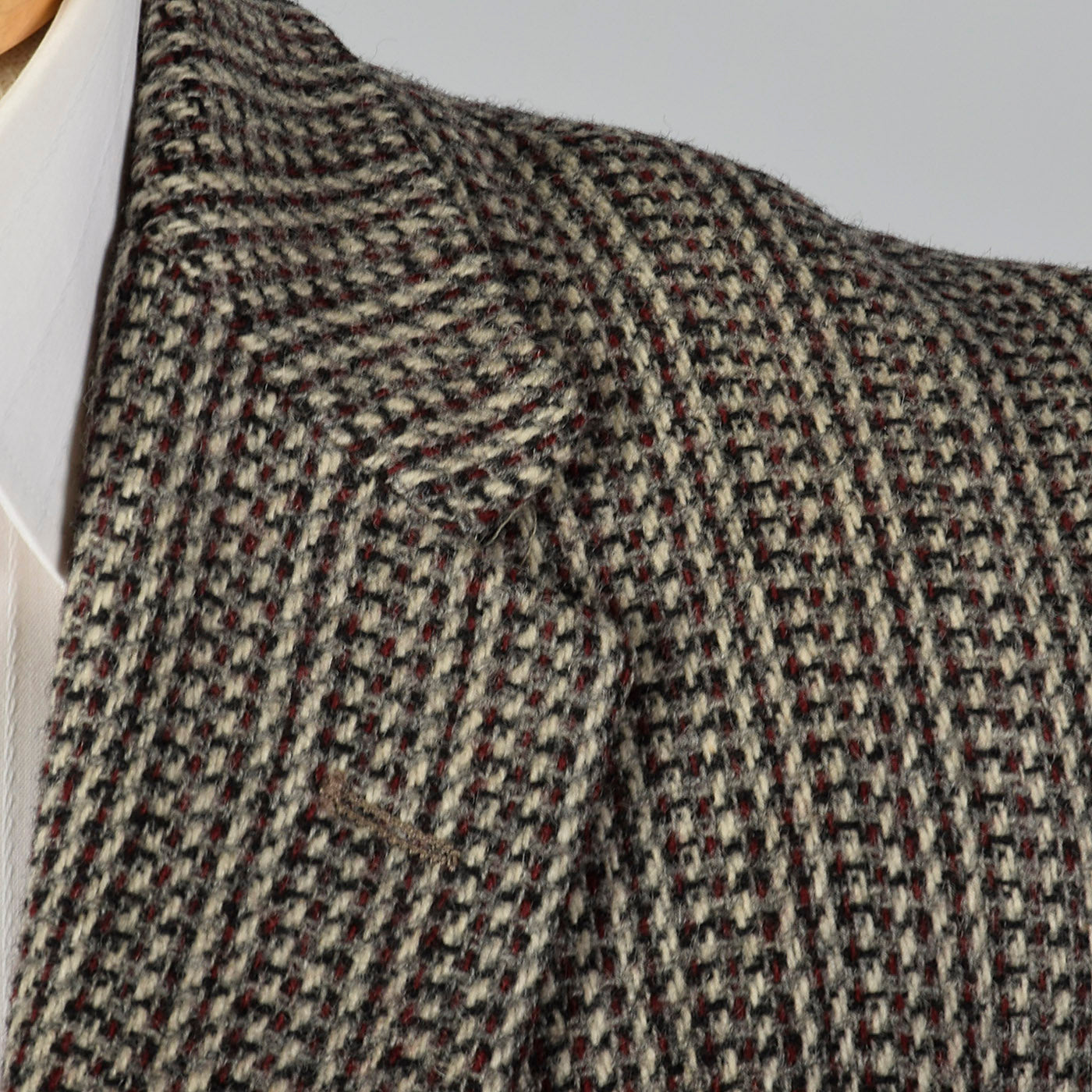 1950s Black and White Tweed Jacket with Red Stripe