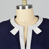 1950s Deadstock Navy Dress with White Trim