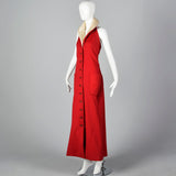 1970s Geoffrey Beene Red Wool Maxi Dress