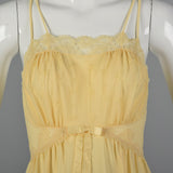1950s Yellow Nightgown with Tie Back Waist
