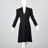 1940s Black Striped Wrap Coat