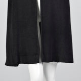 1950s Black Wool Swing Coat with Beaded Collar