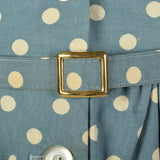 1950s Blue Polka Dot Day Dress