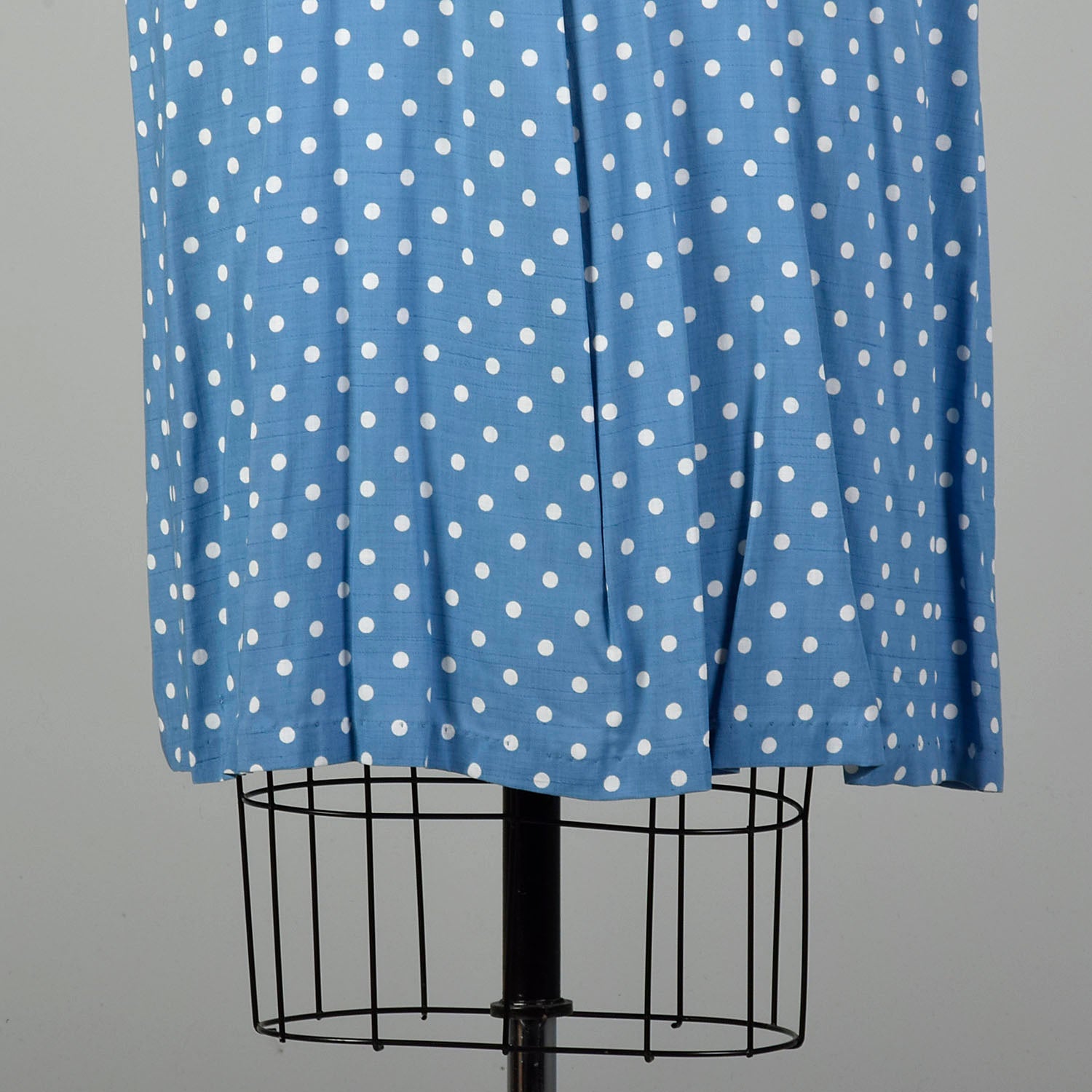 3XL 1950s Blue Day Dress Polka Dot Short Sleeve Volup Summer Casual