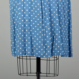 3XL 1950s Blue Day Dress Polka Dot Short Sleeve Volup Summer Casual