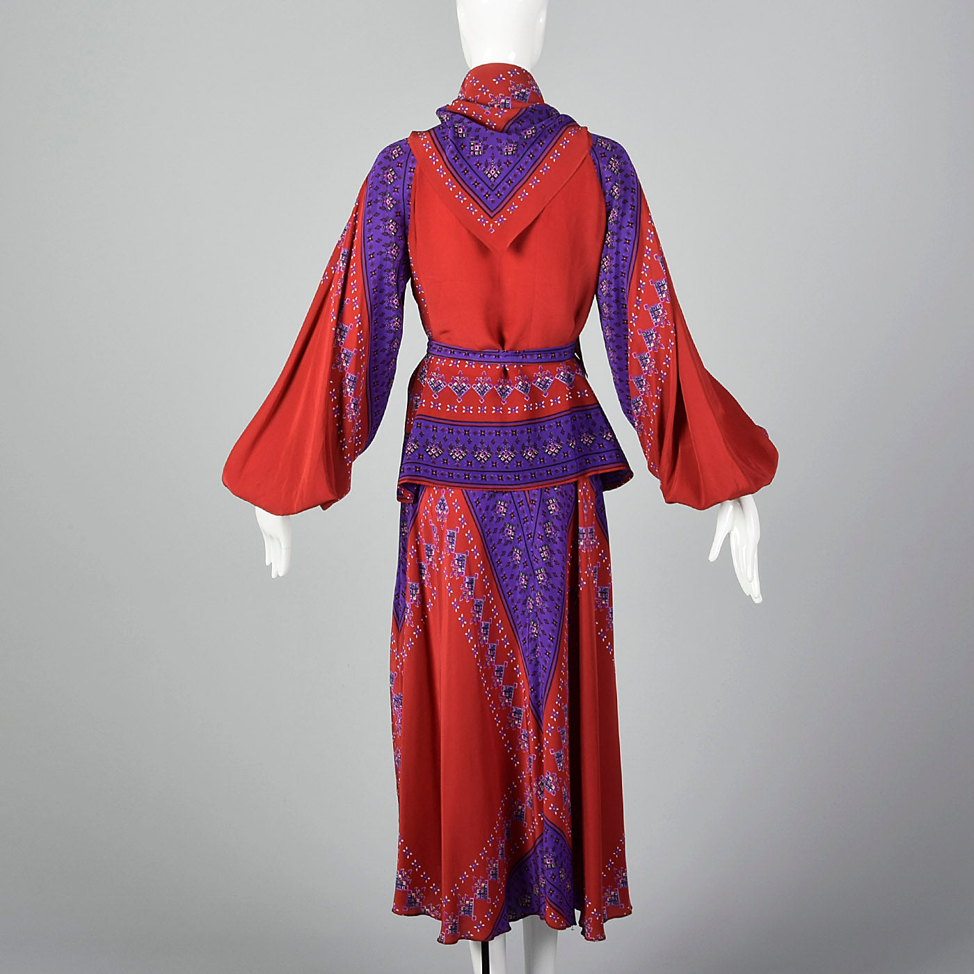 1980s Bohemian Silk Two Piece Set