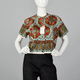 1950s Print Top and Cigarette Pants Set
