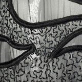 Stunning Bob Mackie Sheer Black Beaded Silk Maxi Jacket