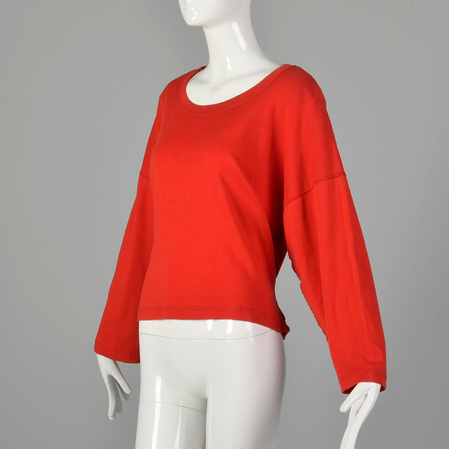 Medium 1990s Sonia Rykiel Red Tie-back Sweatshirt