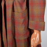1950s Mens Pendleton Red Plaid Wool Robe