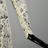 Small 1930s Wedding Dress Lace Sheer Formal Long Sleeve Evening Bridal Gown