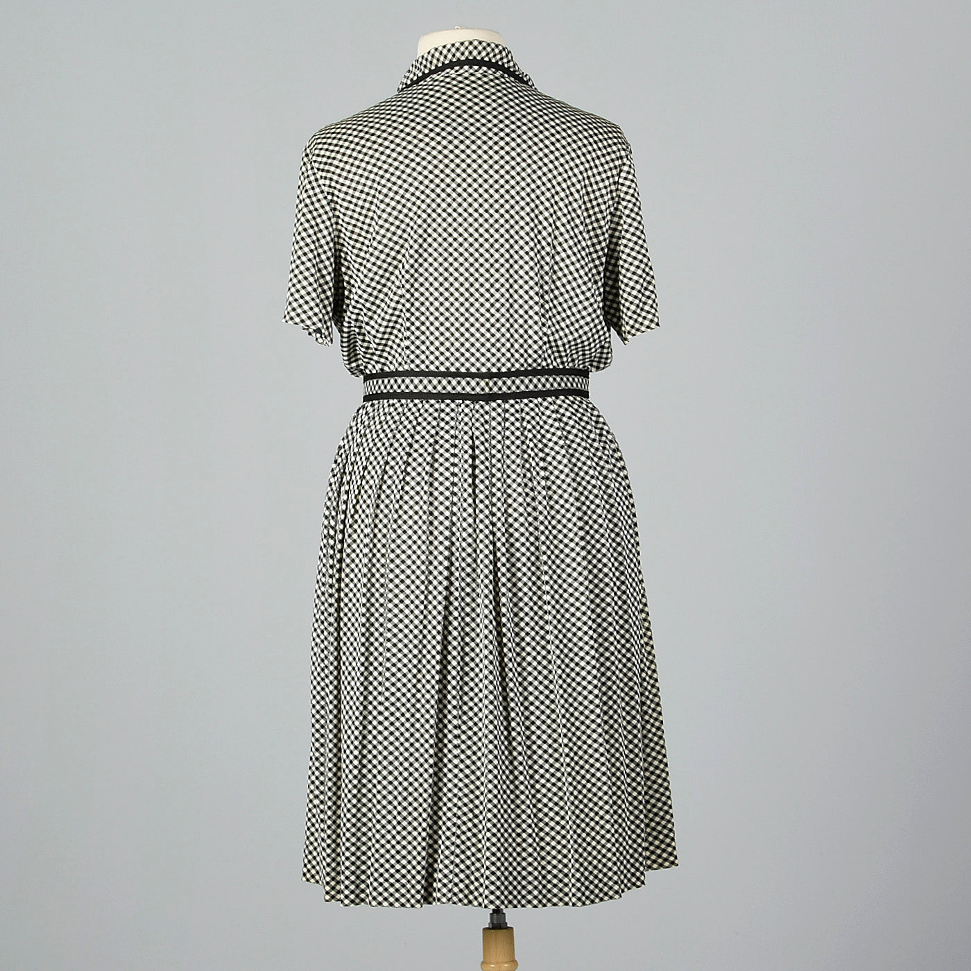 1950s Black and White Gingham Dress