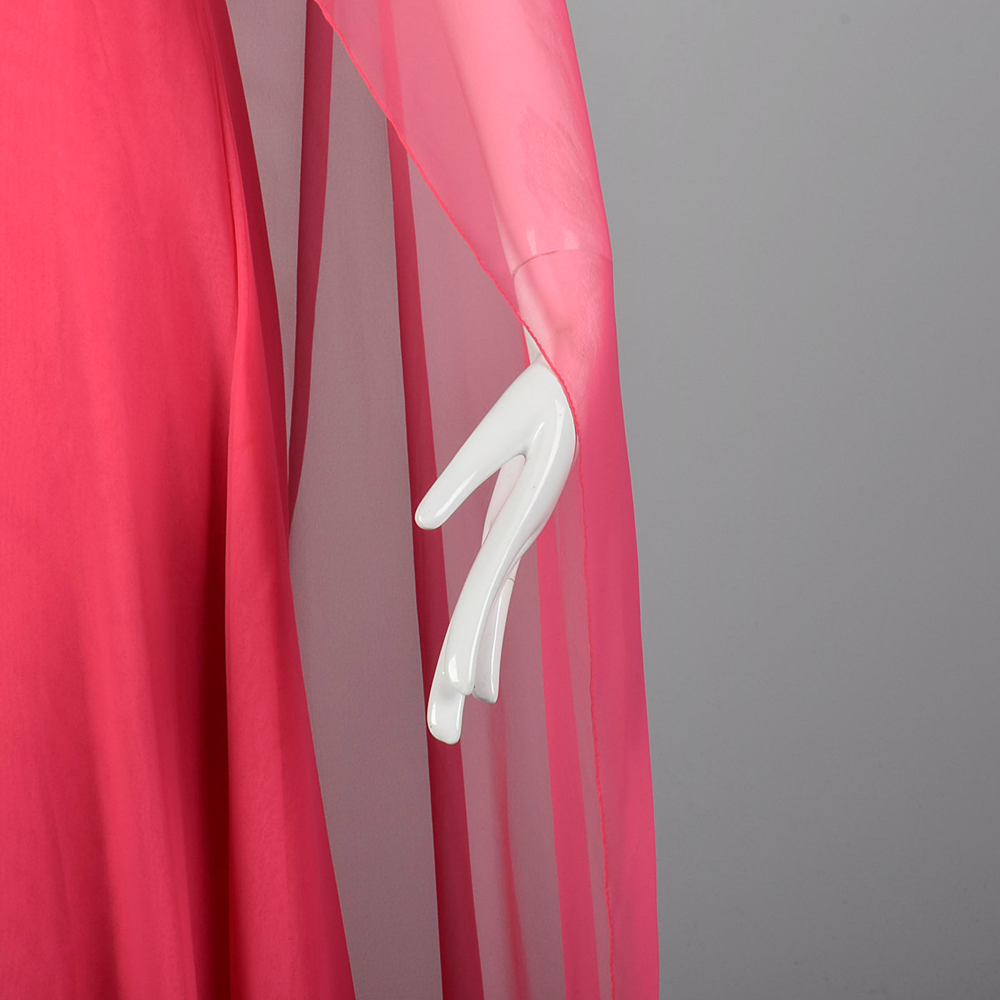 1970s Pink Maxi Dress with Sheer Float