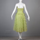1950s Pale Green Party Dress with Tulle Layers