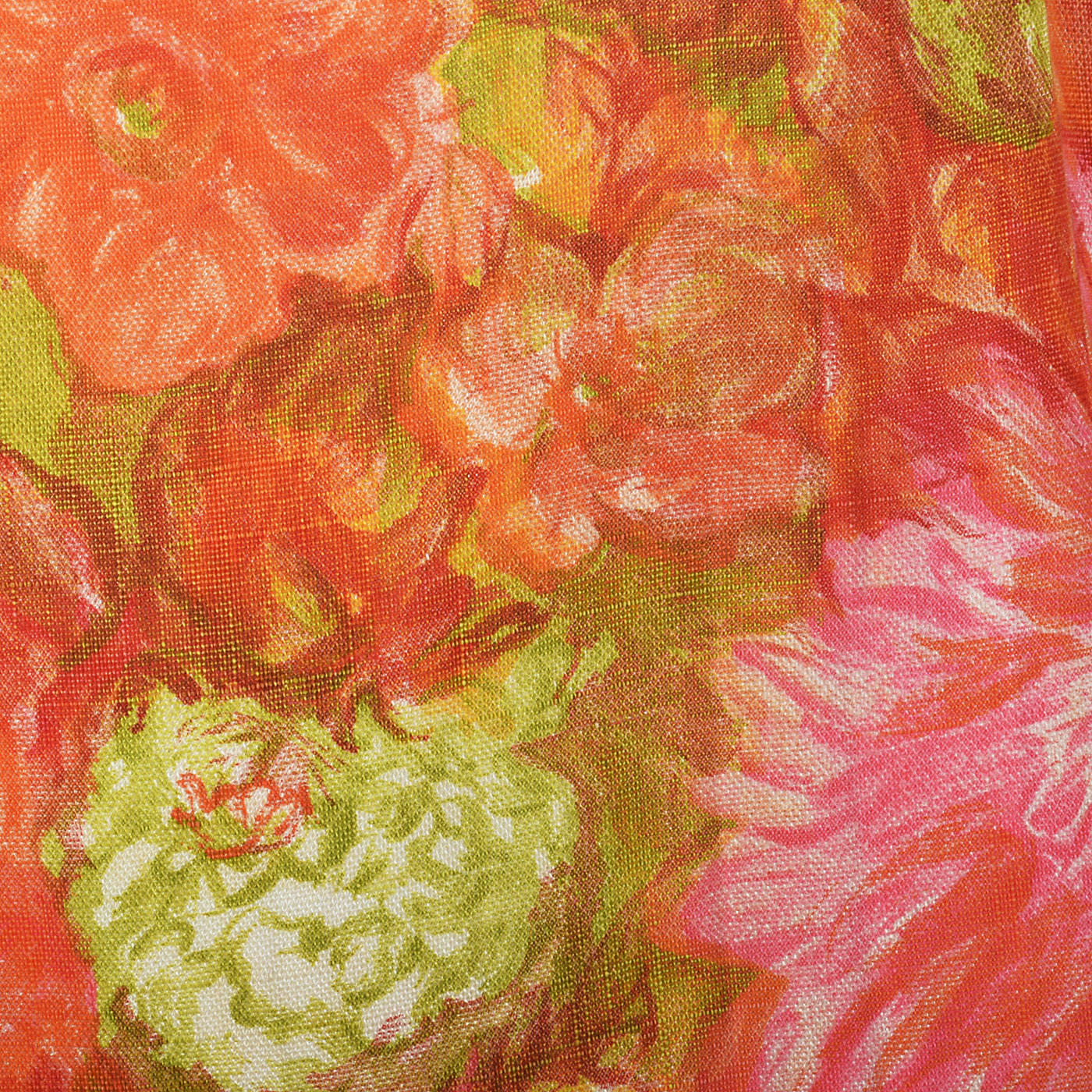 1960s Pink and Orange Floral Shift Dress