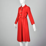 1950s Bright Red Dress Coat