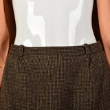 Small Jean Louis Scherrer Boutique 1990s Brown Tweed Skirt Suit