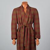 1950s Mens Pendleton Red Plaid Wool Robe