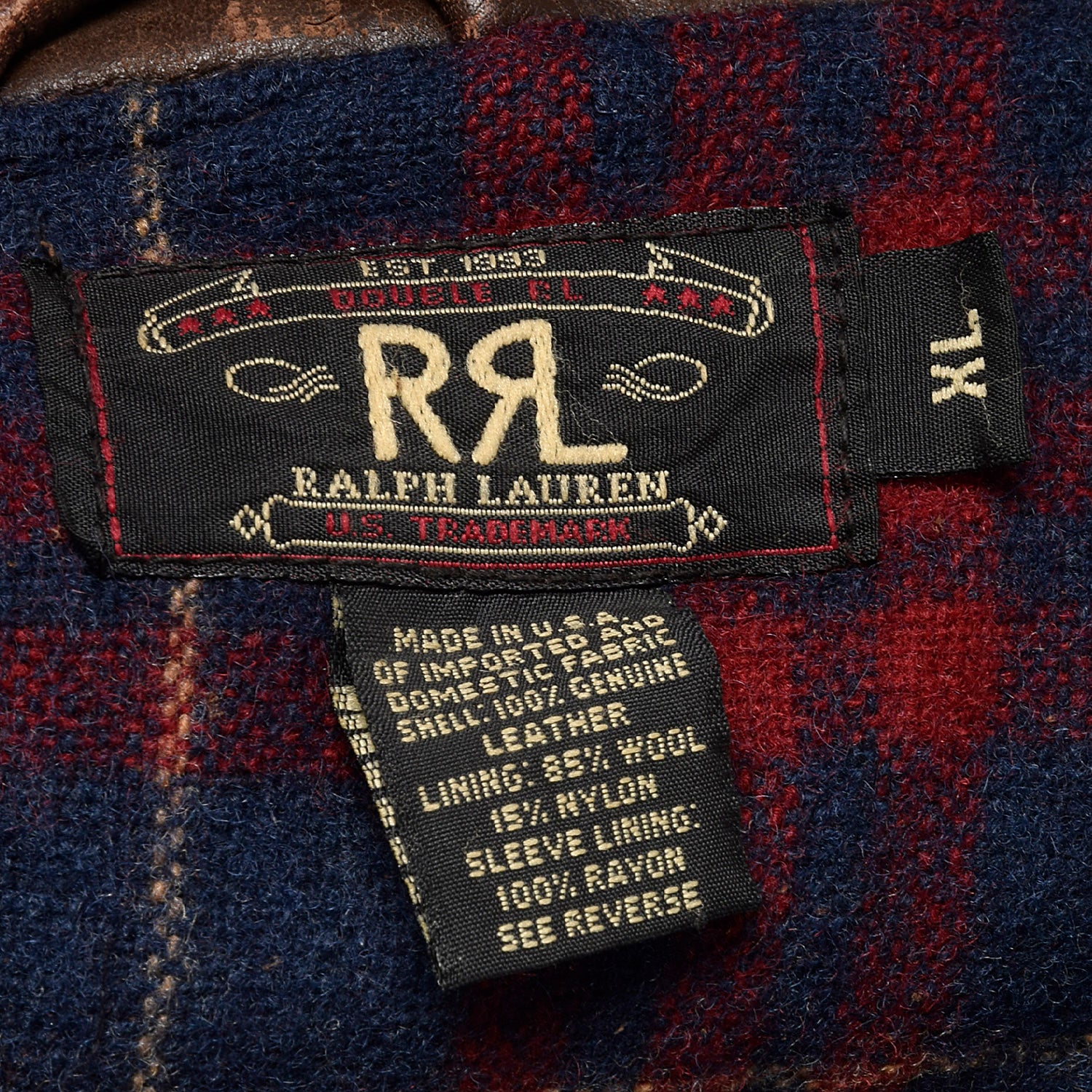 XL RRL Ralph Lauren Double RL A-2 Brown Leather Flight Jacket