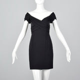 1990s Nicole Miller Off Shoulder Little Black Dress